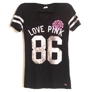 T-shirt Victoria's Secret PINK – Scoopneck Avec Applique (neuf Avec étiquettes)